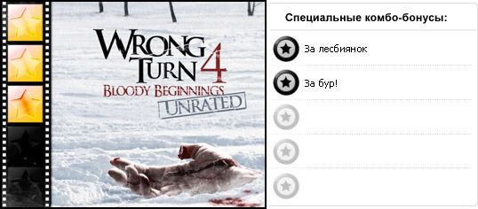 Рейтинг фильма ПОВОРОТ НЕ ТУДА 4 / Wrong Turn 4 (2011), оценка киноленты, дополнительные награды